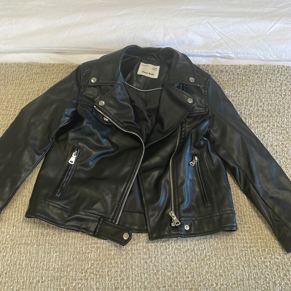 Zara kids vegan leather jacket